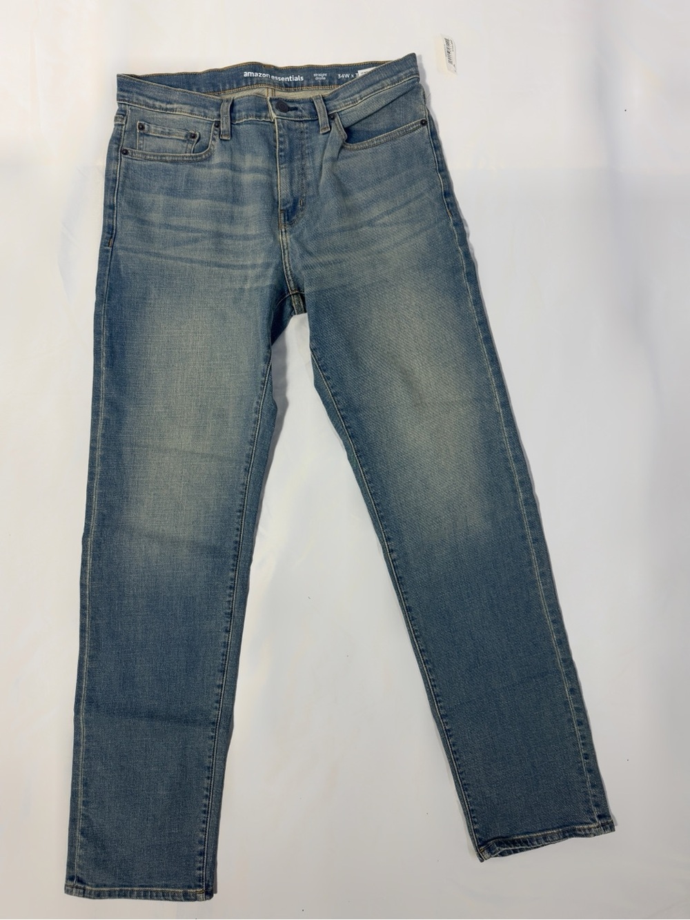 Amazon Essentials Men's Stretch Straight-Fit Jean Blue Size 34W 34L